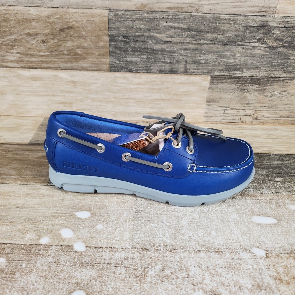Birkenstock Tennessee Womens Sider Loafers Sz 5 Mid Blue Leather Regular Fit
